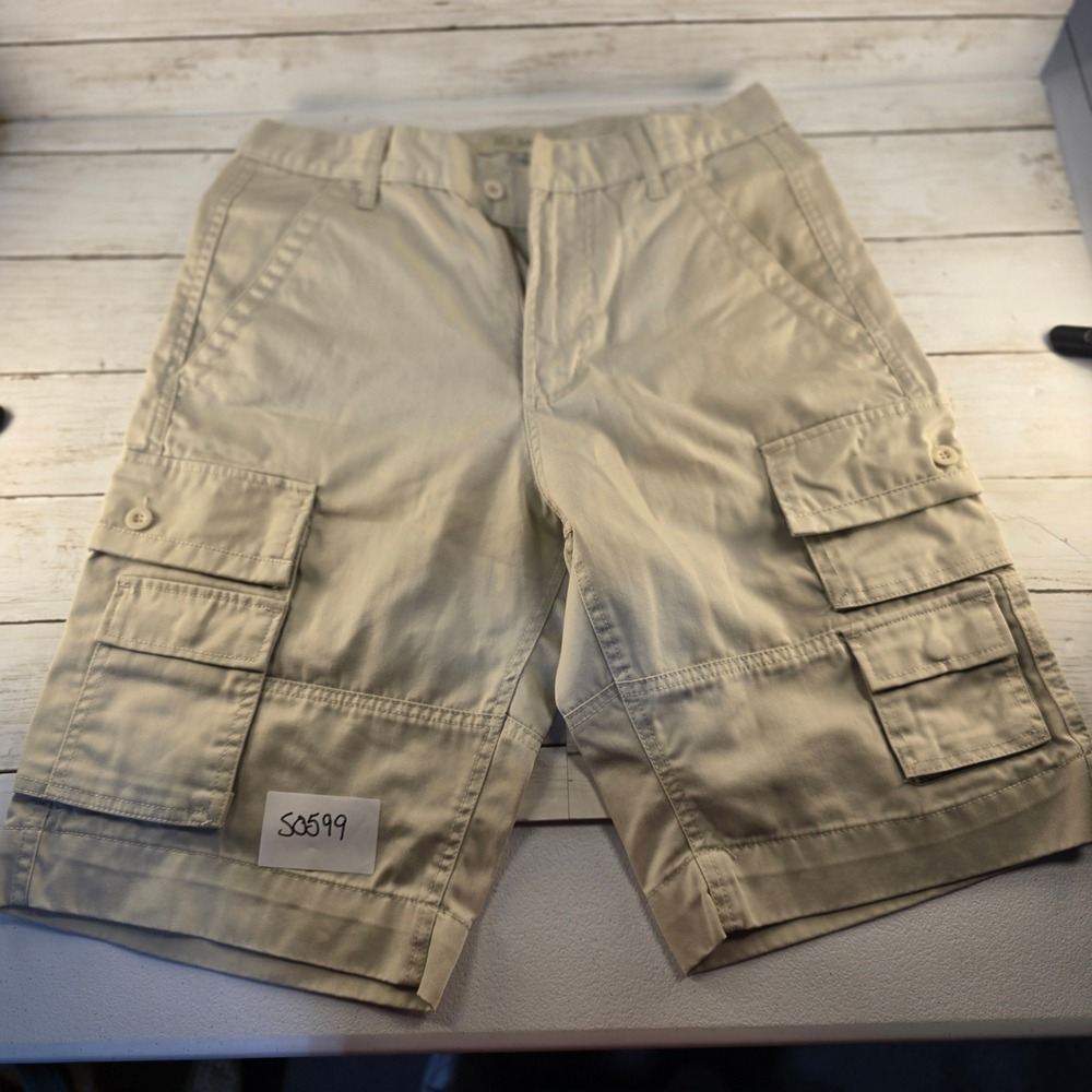ED Jordan Mens Khaki Cargo Shorts Tan Multi Pocket Utility Twill Size 30